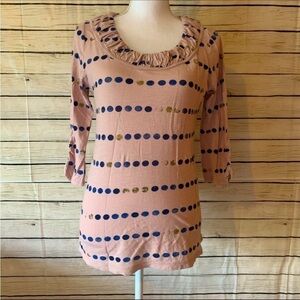 Anthropologie Postmark Polkadot Long Sleeve Tee Size Medium